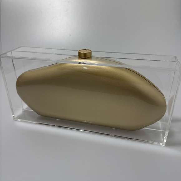 Cult Gaia Annika Acrylic Clutch Bag Gold - Picture 2 of 8